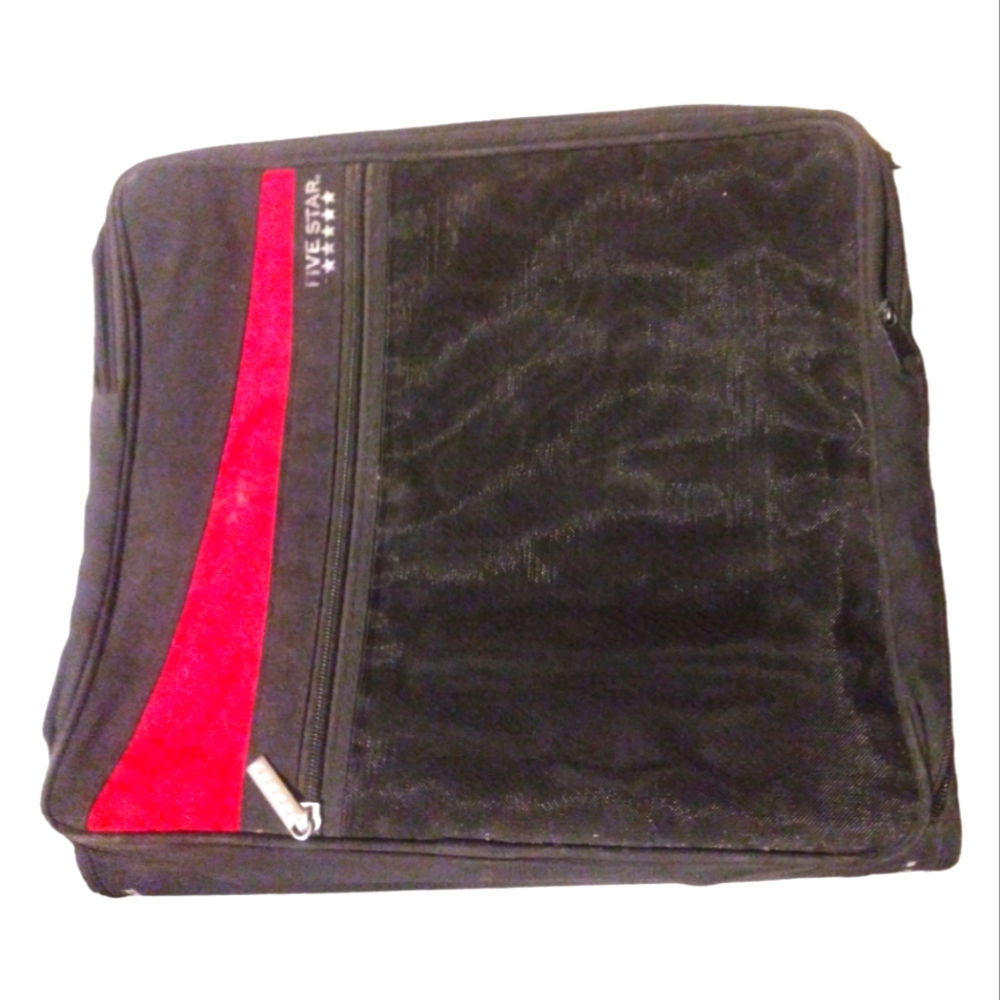 Five star Red & Black 3 Ring Binder with 3 Accordion Folder inside of it